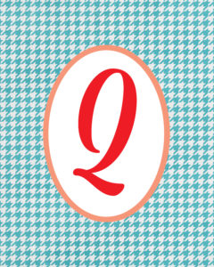 Blue Monogram Q