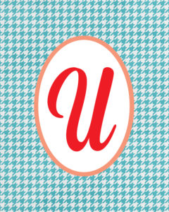 Blue Monogram U