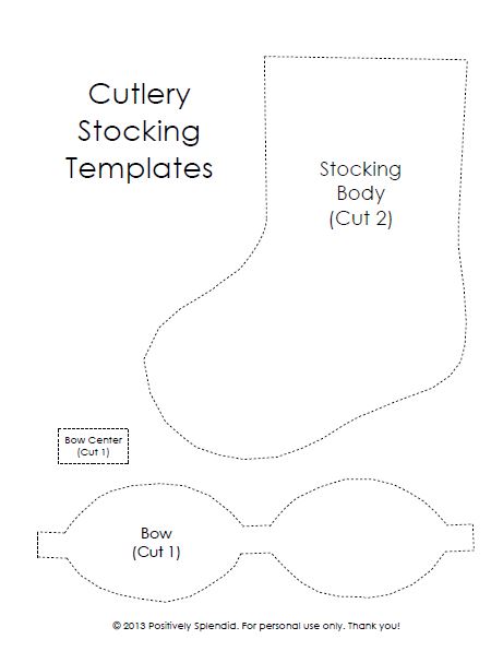Cutlery Stocking Pattern and Tutorial by Positively Splendid