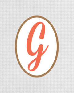 Grey Monogram G