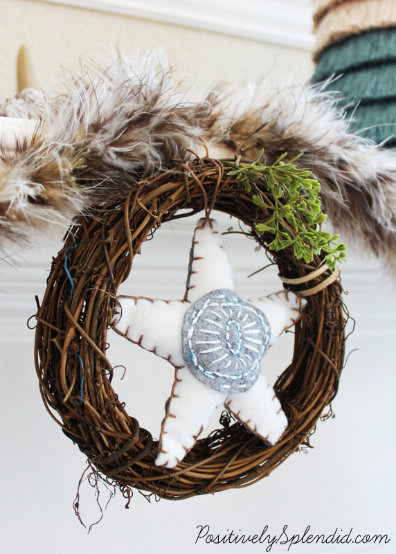 Rustic Felt Star Ornaments. Great for adding a handmade touch to the tree!