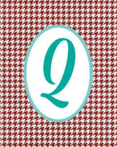 Red Monogram Q