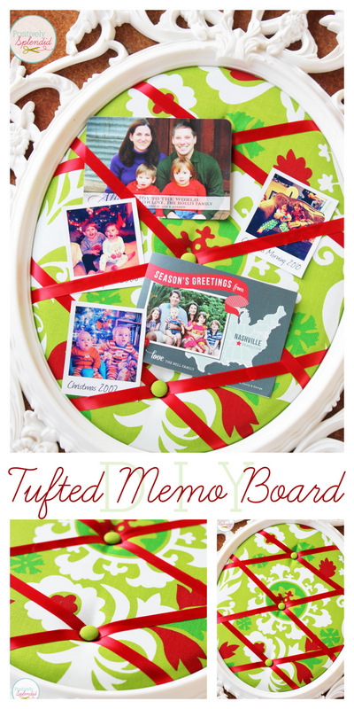 This DIY tufted memo board at Positively Splendid is gorgeous, and it can be made with absolutely any frame! This would be perfect for displaying holiday cards and photos. 