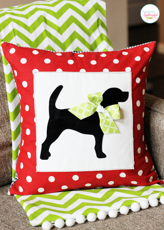 This custom pet silhouette pillow cover at Positively Splendid is absolutely darling! What a perfect gift idea for pet lovers.