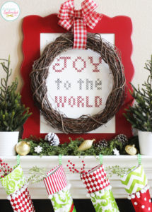 Oversized Joy to the World Cross-Stitch Sampler. This technique would be perfect for creating art for any holiday or occasion!