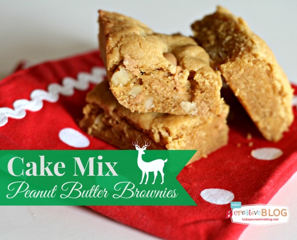 Cake Mix Peanut Butter Brownies. These look so good, and they are so easy to make! #SwellNoel