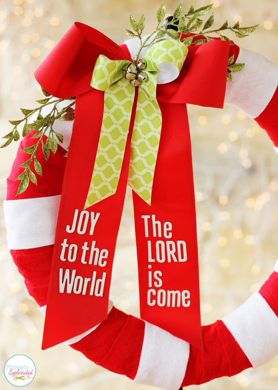 A Christmas wreath that displays wording from a favorite Christmas carol. So creative and fun!