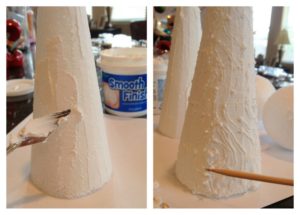 Glittered Faux Bois Topiaries