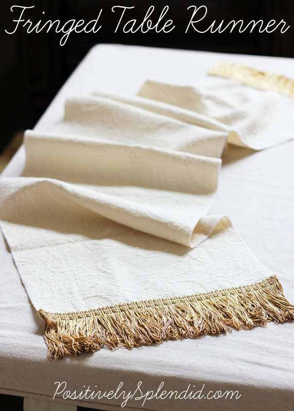 Easy Fringed Table Runner - Made in minutes, and perfect for beginners!