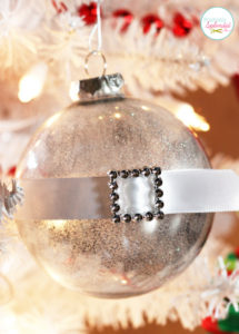 Iridescent glitter ornaments made with Krylon Looking Glass paint. So pretty, and easy to make!