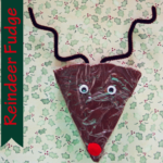 Delicious fudge recipe, and a super fun way to package it up like reindeer! Fun for kids.