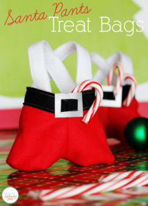 Darling Santa pants treat bags. These would be so fun for holding gift cards or other small gifts!