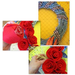 Felt Rose Wreath at Positively Splendid. So beautiful!