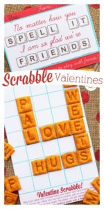 Edible Scrabble valentine idea, including a free printable card with a game board inside. So fun!!
