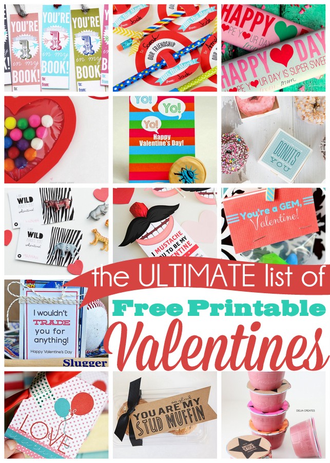 The ULTIMATE list of free printable valentines. 25 creative ideas!