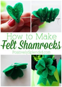 How to make felt shamrocks. A terrific, easy-to-follow tutorial!