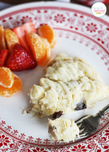 Cherry Scones with Orange-Vanilla Glaze