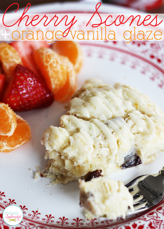 Cherry Scones with Orange-Vanilla Glaze
