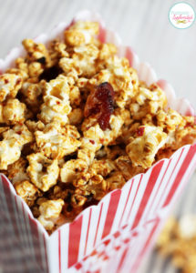 Candied Honey-Adobo Popcorn with Bacon and Lime. Sweet, spicy and salty in one! So incredibly good!