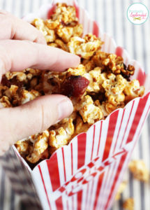 Candied Honey-Adobo Popcorn with Bacon and Lime. Sweet, spicy and salty in one! So incredibly good!