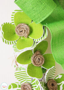 Darling St. Patrick's Day wreath at Positively Splendid with fabric and foam shamrocks.