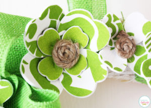 Darling St. Patrick's Day wreath at Positively Splendid with fabric and foam shamrocks.