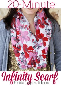 Infinity scarf tutorial at Positively Splendid. These can be whipped up in a matter of minutes!