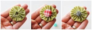 Fabric yo-yo's are a great way to use fabric scraps! Free templates with tutorial at Positively Splendid.