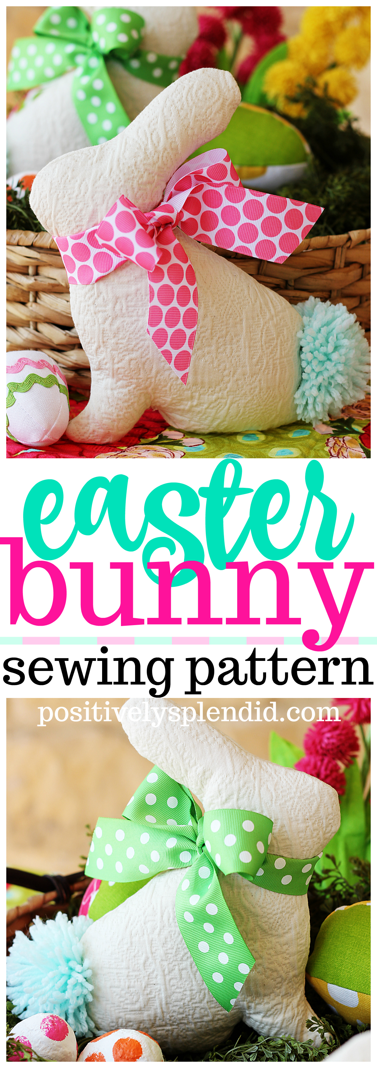 Stuffed Easter Bunny Sewing Pattern - Adorable Easter sewing project!