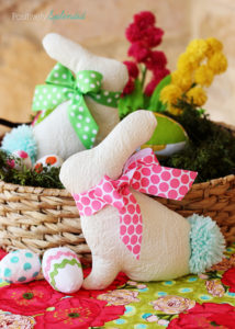 Adorable Easter bunny softie pattern and tutorial at Positively Splendid. So cute and easy to make!