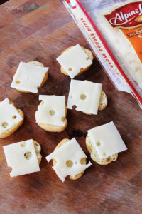 These swiss cheese and red pepper tapenade bruschetta bites are a perfect snack, or a fun appetizer! #lifeingredients