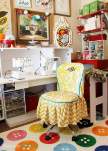Bright and eclectic craft room at Positively Splendid