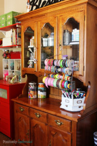 Bright and eclectic craft room at Positively Splendid
