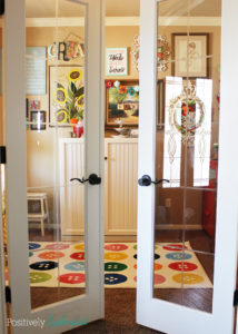 Bright and eclectic craft room at Positively Splendid