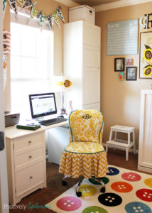 Bright and eclectic craft room at Positively Splendid