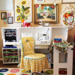 Bright and eclectic craft room at Positively Splendid