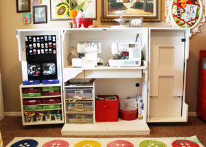 Bright and eclectic craft room at Positively Splendid