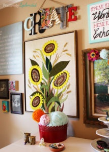 Bright and eclectic craft room at Positively Splendid