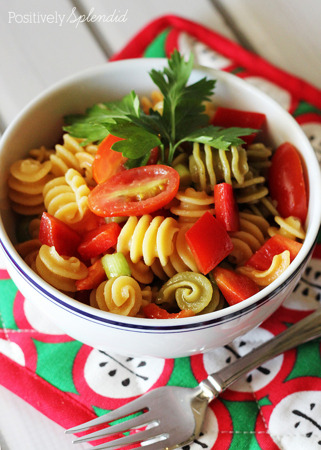 Gluten-Free Asian Quinoa Pasta Salad - Perfect for serving at cookouts!