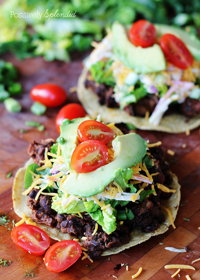 These chicken and black bean tostadas are a snap to make. Perfect for weeknights!