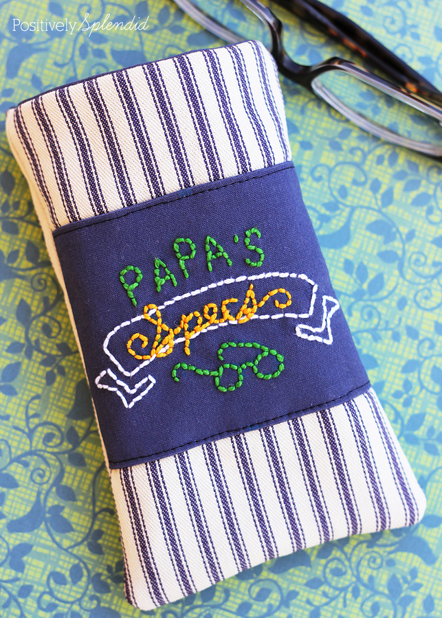 Love this cute men's eyeglass case. Free sewing tutorial!