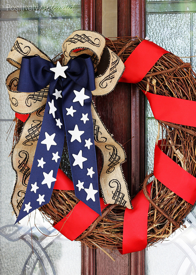 Patriotic Stars and Stripes Wreath