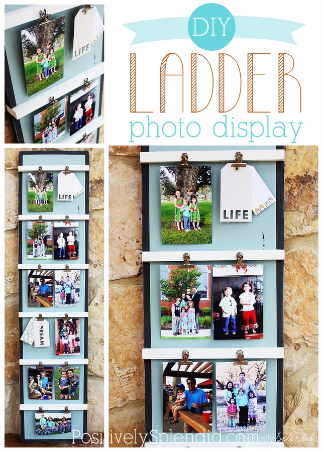 DIY Ladder Photo Display. Such a great way to showcase lots of photos! #3MDIY