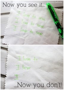 These marking pens can be removed with just a hot iron or a run through the dryer. Amazing!!