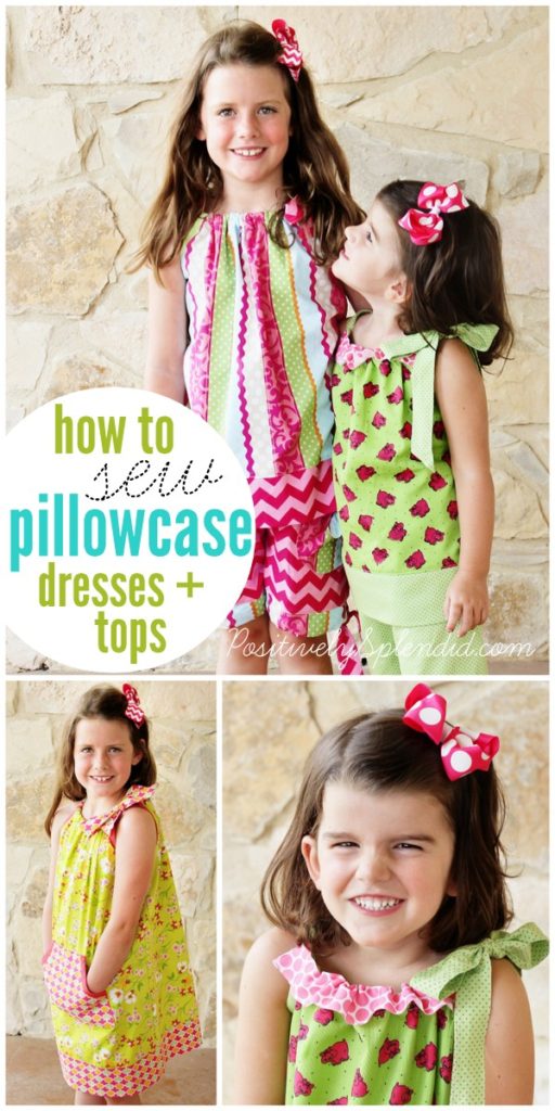 Free tutorial for how to draft patterns for and sew pillowcase dresses and tops. So easy to make and fun to wear!