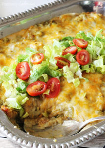 Green Chile Chicken Enchiladas. This sauce is amazingly good!
