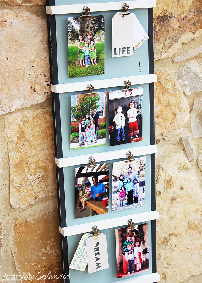 DIY Ladder Photo Display. Such a great way to showcase lots of photos! #3MDIY