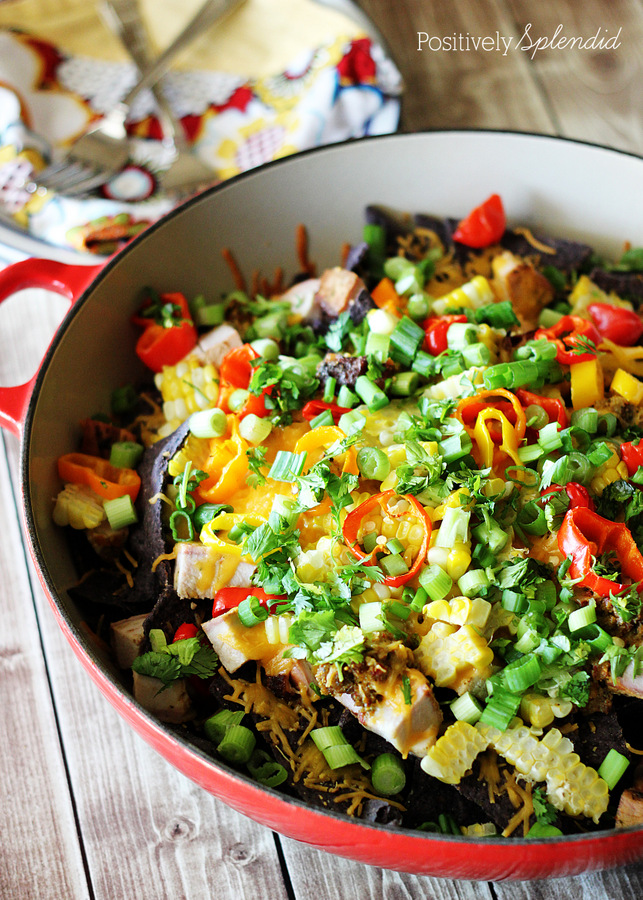 Loaded Blue Corn Nachos. Easy, healthy, and delicious!