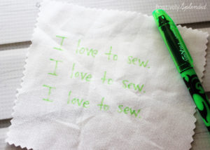 These marking pens can be removed with just a hot iron or a run through the dryer. Amazing!!