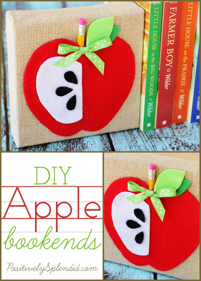 Adorable DIY apple bookends from Positively Splendid. #MichaelsMakers